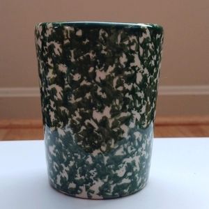 Roseville Spongeware Small Crock Signed Vintage